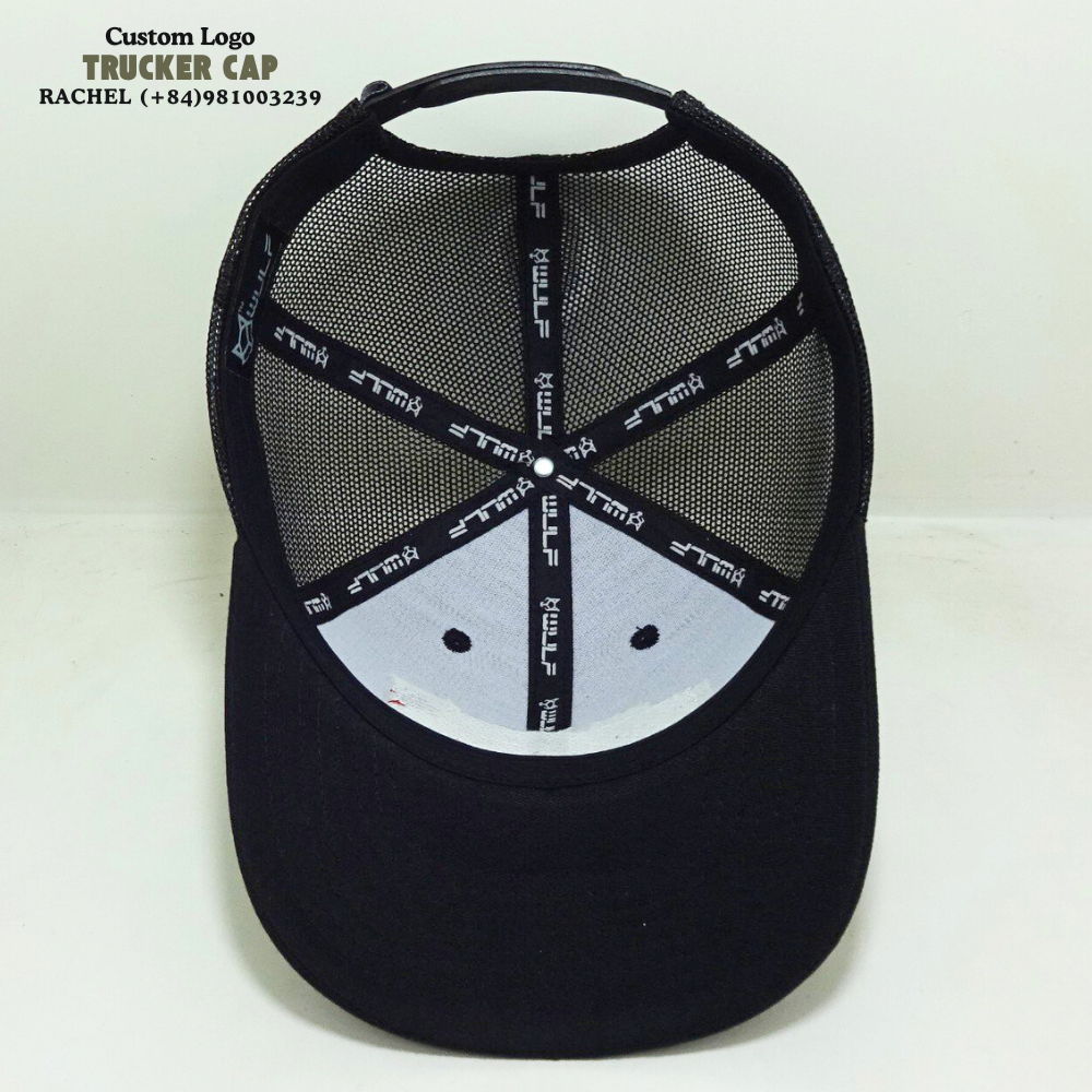 Red Embroidered Logo/Woven Patch Trucker Hats 6 Panel Structured Gorras Custom Inner Tapes Closure Tag Adjustable Snapback Caps 5