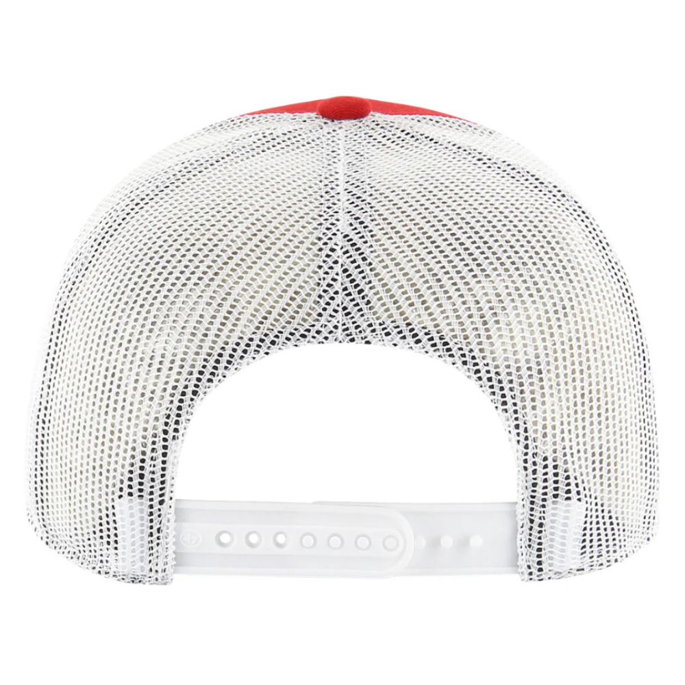 Red/White Trucker Hat 6 Panel Embroidered Patch Logo R 112 Gorras Caps Adjustable Single Row Buckle Snapback Closure Wholesale 5