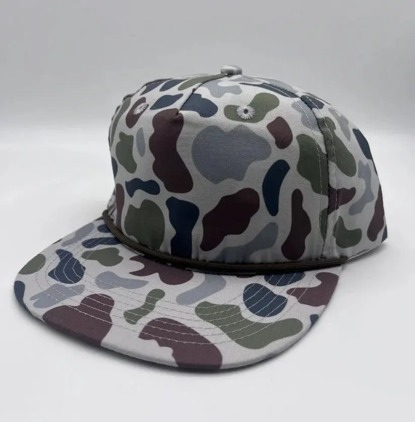 Ri 256 Old School Camo High Quality Snapback Cap Custom Logo Wholesale Ducks Camo Hip Hop Fashion Promotional Sports Cap 1