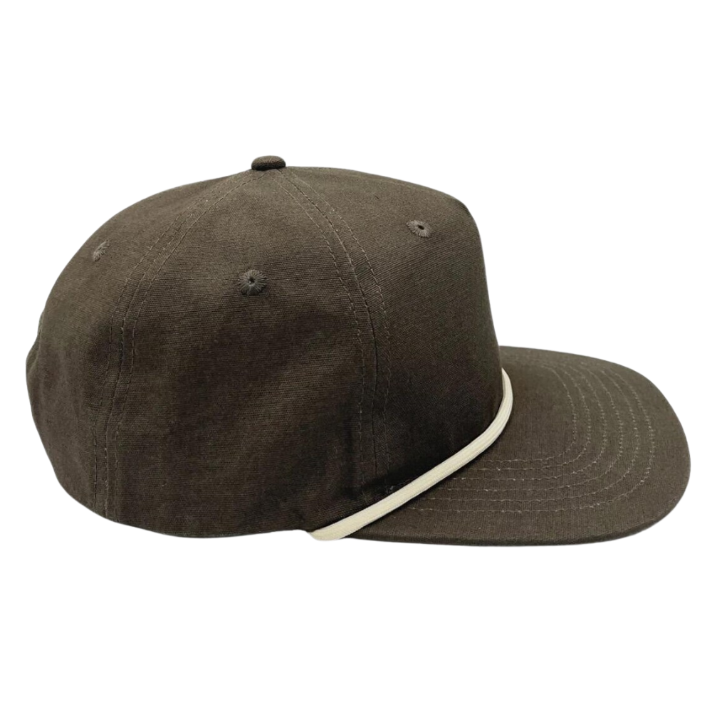 Rope Hat 5 Panel Gorras Snapback Loden Green Embroidered/Printed Logo On Front Side Flat Brim Adjustable Plastic Single Buckle 5