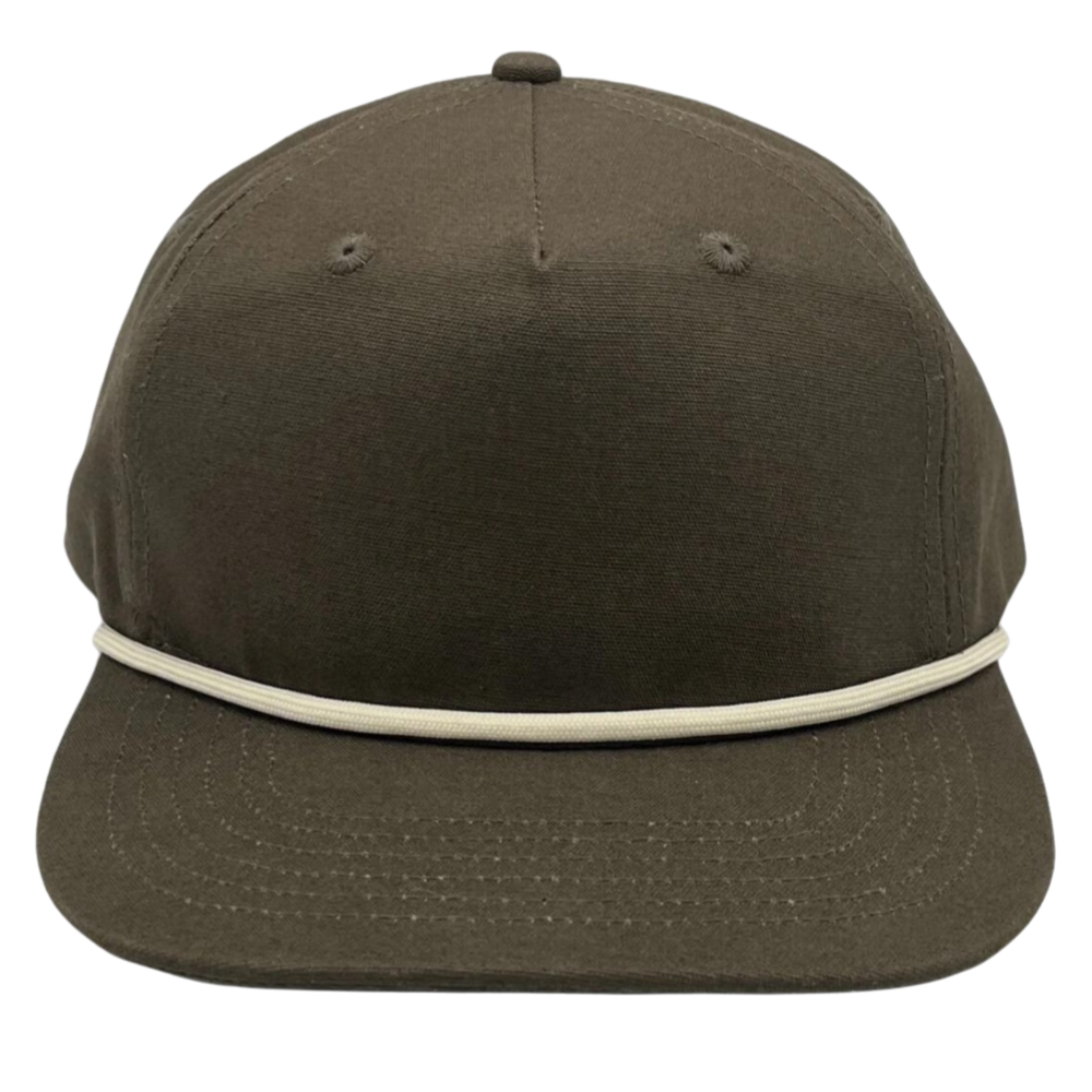 Rope Hat 5 Panel Gorras Snapback Loden Green Embroidered/Printed Logo On Front Side Flat Brim Adjustable Plastic Single Buckle 3