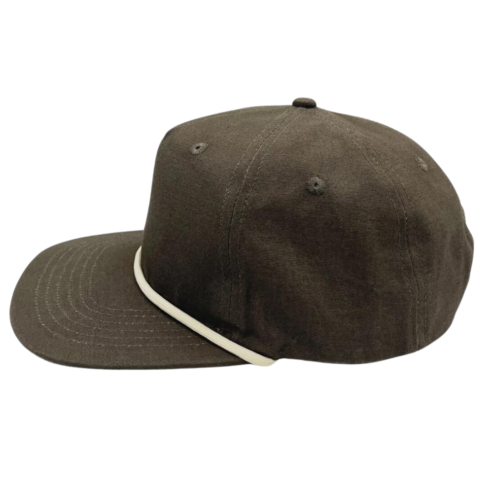 Rope Hat 5 Panel Gorras Snapback Loden Green Embroidered/Printed Logo On Front Side Flat Brim Adjustable Plastic Single Buckle 4