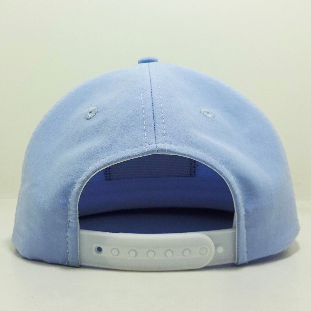 Rope Hats Embroidered Woven Logo Patch Flat Brim Light Blue Color R 256 Caps Shape Adjustable Single Row Snapback Closure Unisex 6