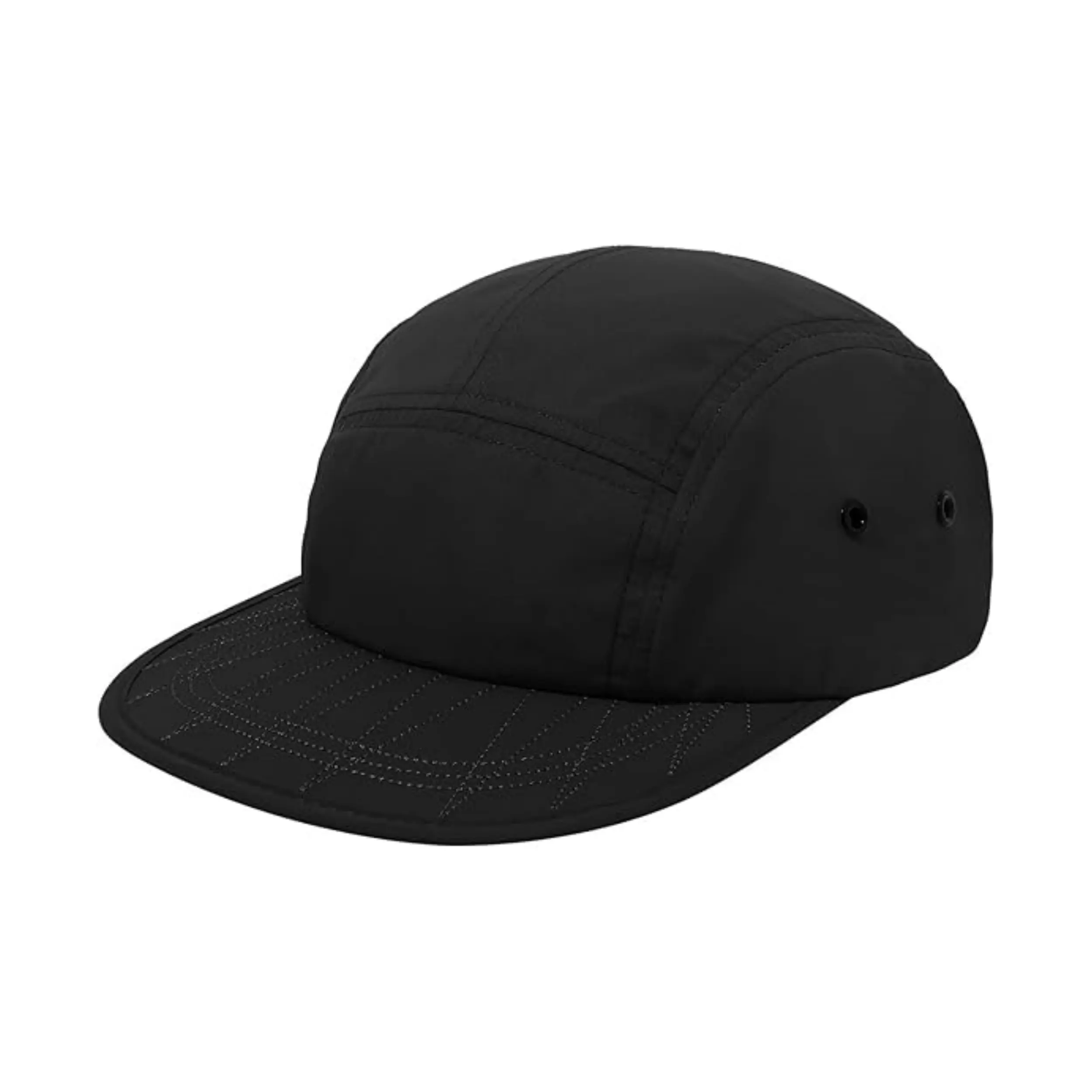 Rope Unstructured 5 Panel Snapback Cap Minimum Wholesale Snapback Hats Black Hip-hop Cap 2