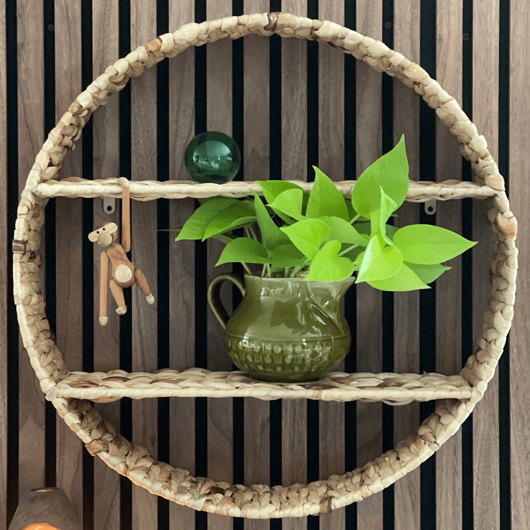 Round water hyacinth shelf Made In Vietnam Eco-friendly material used for Home decoration Storage shelf Wholesale 6