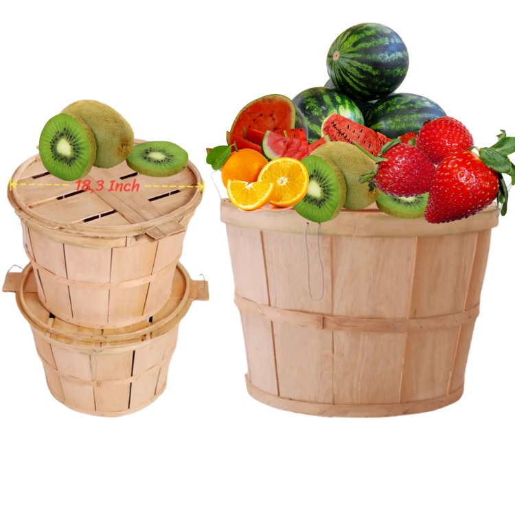 Bulk Price Wooden Fruit Basket Laundry Basket Storage Baskets Organizer Durable Eco-Friendly Material From Viet Nam Manufacturer 1