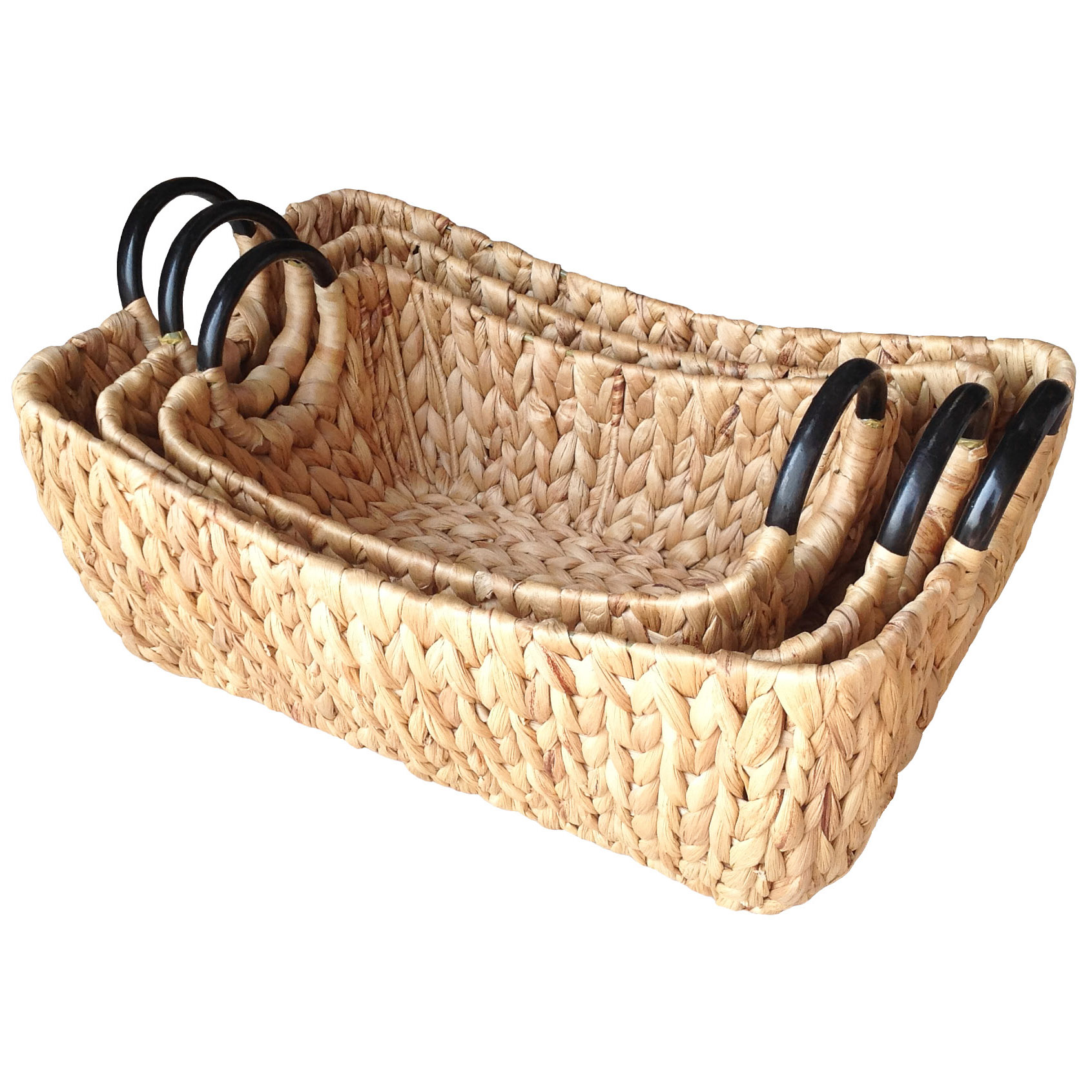 Woven Basket Good Price High Quality Handmade Water Hyacinth Each One In Poly Bag Vietnam Manufacturer 2