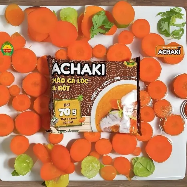 100% fresh ingredients Instant porridge Achaki Snakehead fish and carrot delicious retort pouch healthy baby made in Vietnam 9