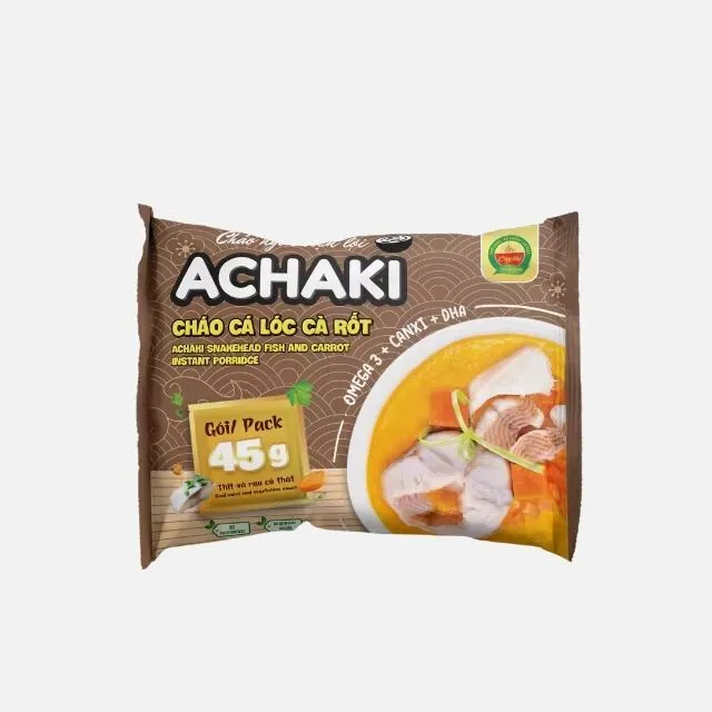 100% fresh ingredients Instant porridge Achaki Snakehead fish and carrot delicious retort pouch healthy baby made in Vietnam 2