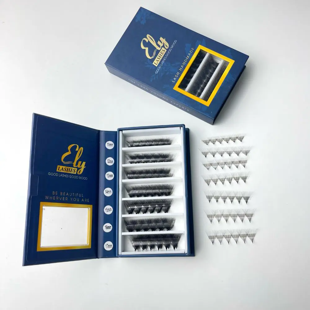 Eyelash Extension Supplies Custom Packaging Thin Base ELYLASHES Supplier Wholesale Loose 1000 Fans Trays 3
