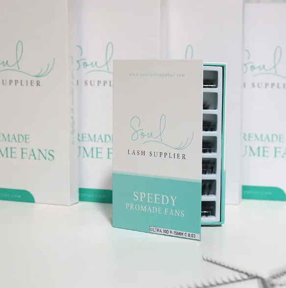 High Quality Environmental friendly Thickness Hand Made ULTRA-SPEED PROMADE FANS NARROW 10D 0.05 Fan Eyelashes with C CC D Curls 3