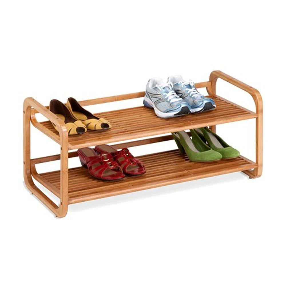 2 Tier Bamboo Shoe Rack,Household items made from bamboo laminated safe for health and aesthetically pleasing wholesale. 3