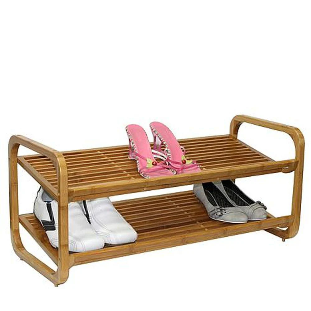 2 Tier Bamboo Shoe Rack,Household items made from bamboo laminated safe for health and aesthetically pleasing wholesale. 2