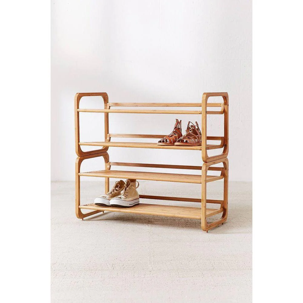 2 Tier Bamboo Shoe Rack,Household items made from bamboo laminated safe for health and aesthetically pleasing wholesale. 4
