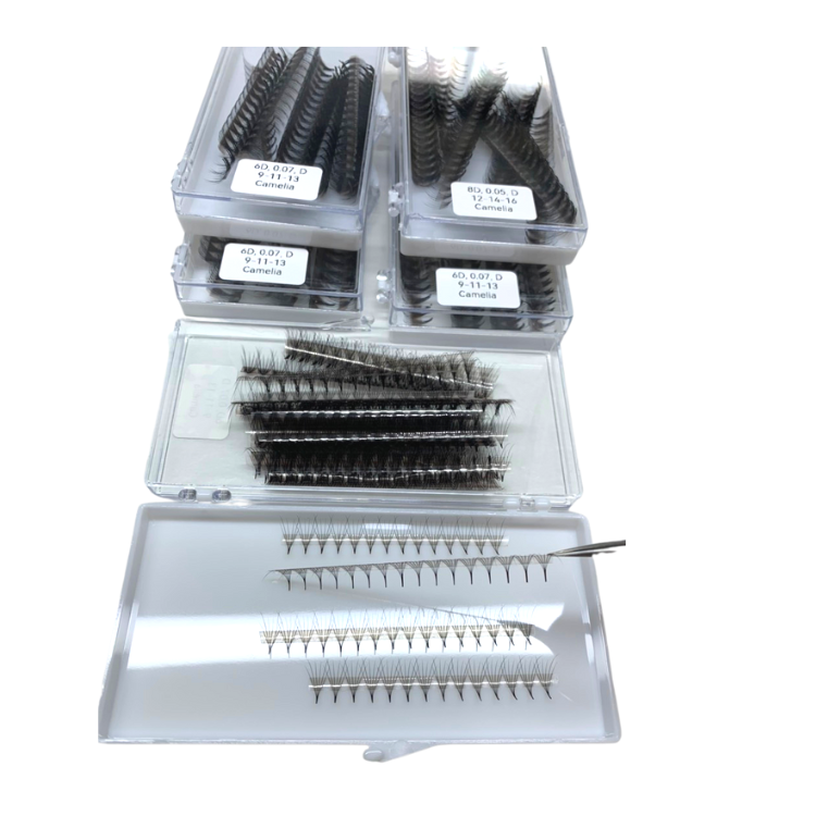 High Quality promade 2d to 20d Mink Eyelashes Lashes handmade Eyelash Extension Extensions Professional Silk Black Custom 4