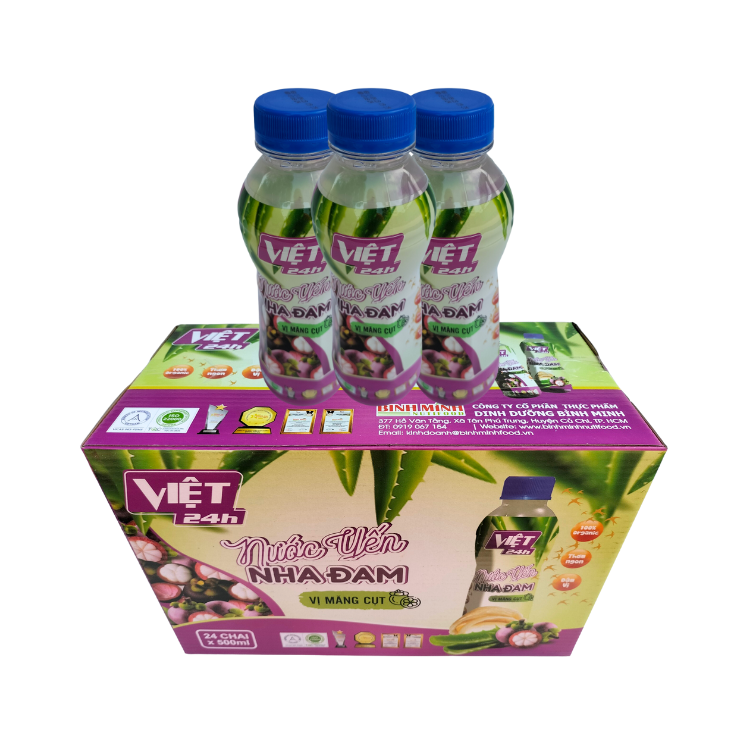 Hot Item Aloe Vera Bird Nest Juice With Mangosteen Flavor Flavored Beverage Vicas Packed In Box From Vietnam Factory 3