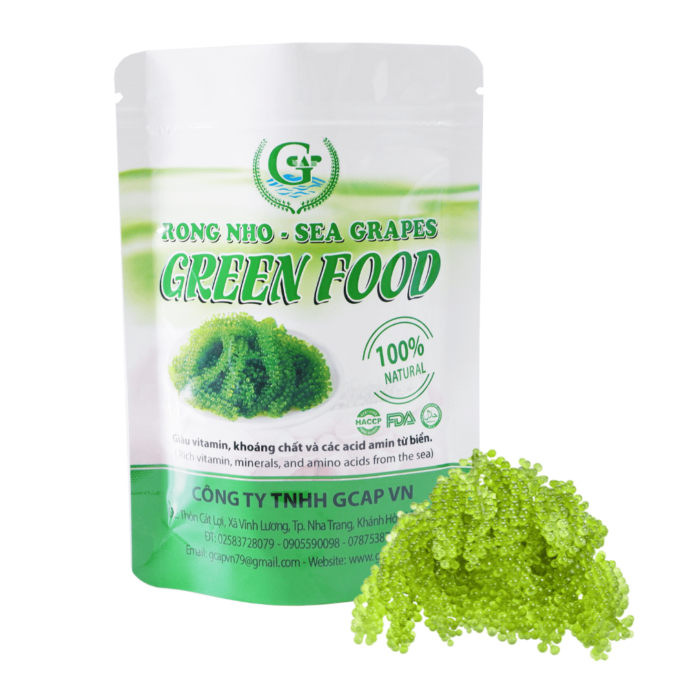 Organic Dried Salted Sea Grapes Dehydrated seaweed Organic Zipper 100 Grams From Viet Nam GCAP VN Manufacturer 3
