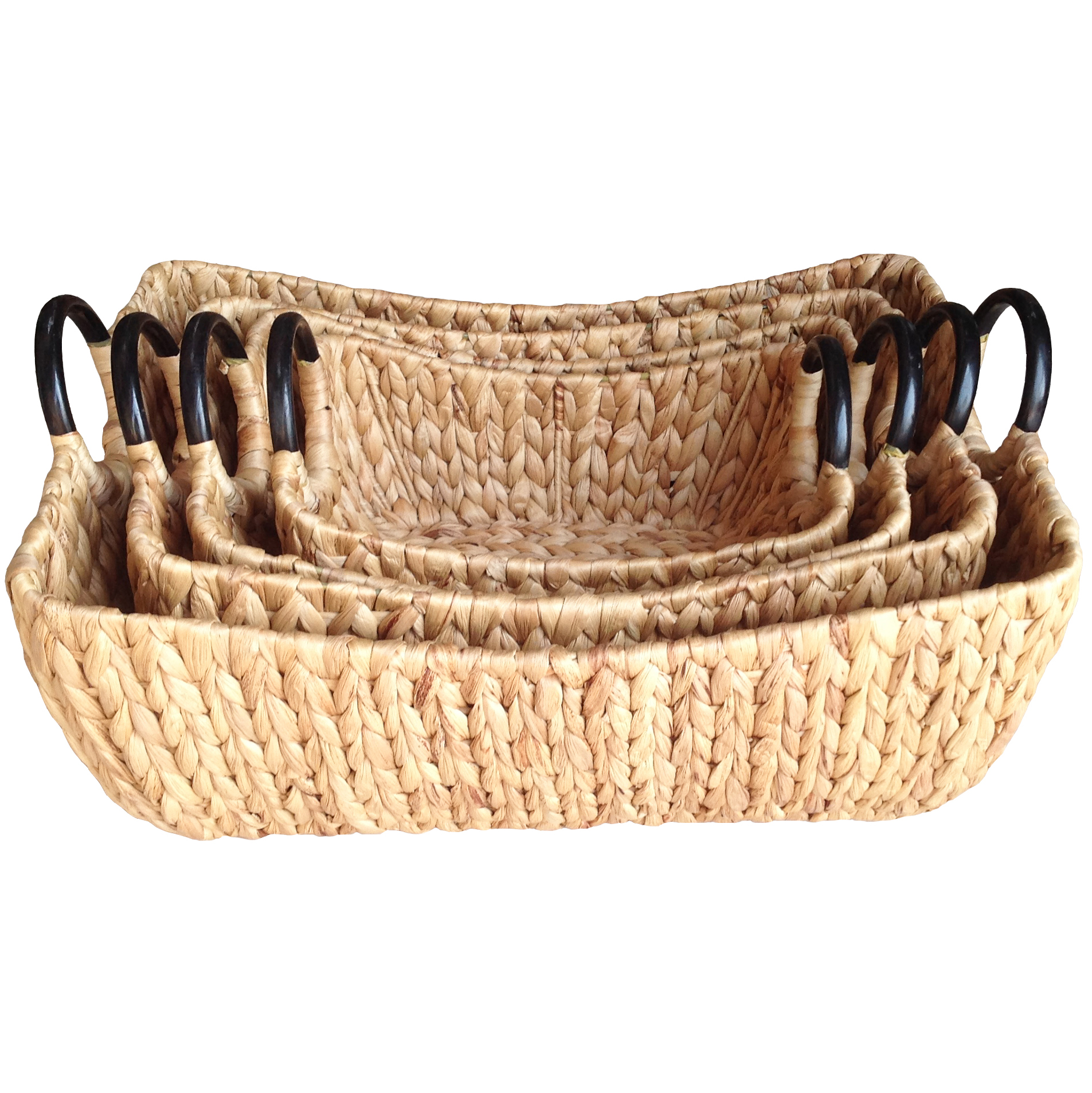 Woven Basket Good Price High Quality Handmade Water Hyacinth Each One In Poly Bag Vietnam Manufacturer 5