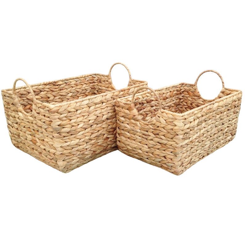 Water Hyacinth Basket Good Price Customization Handmade Special Customized Each One In Poly Bag Vietnam Manufacturer 3