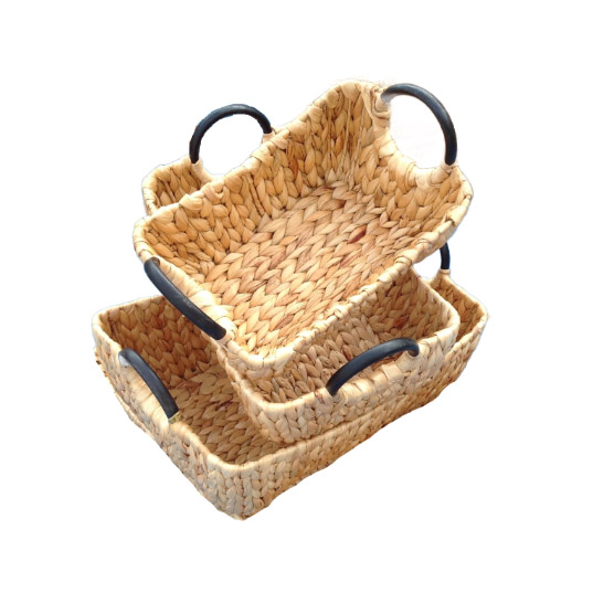 Woven Basket Good Price High Quality Handmade Water Hyacinth Each One In Poly Bag Vietnam Manufacturer 1