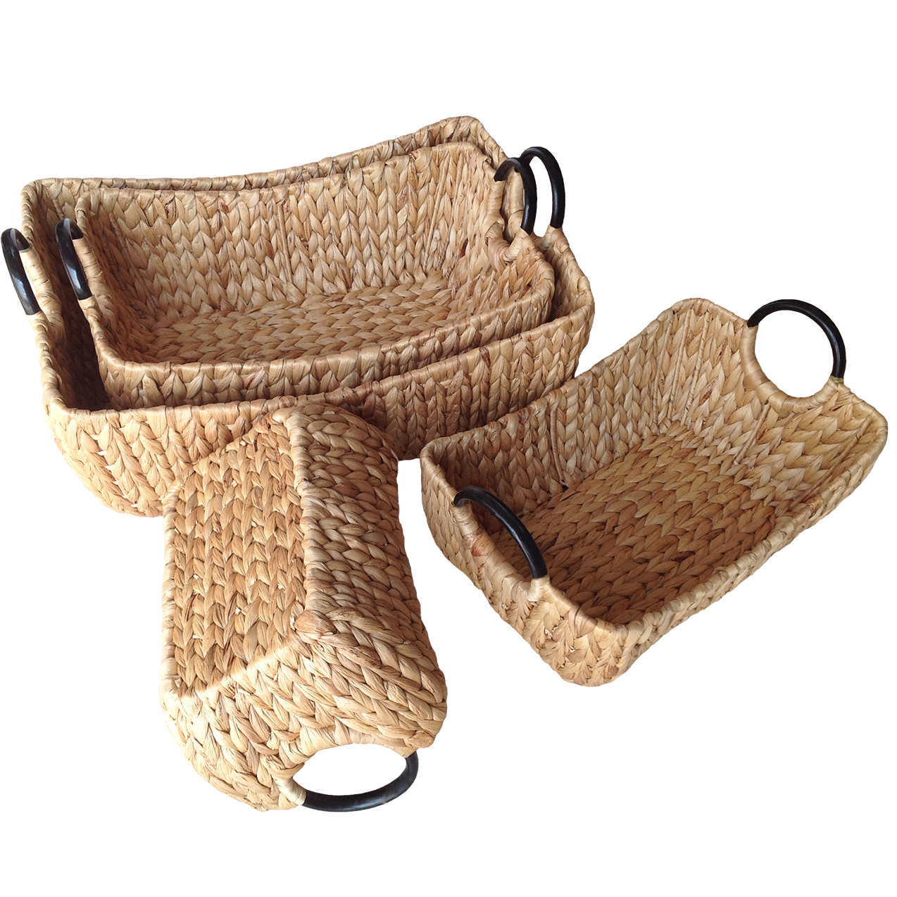 Woven Basket Good Price High Quality Handmade Water Hyacinth Each One In Poly Bag Vietnam Manufacturer 6