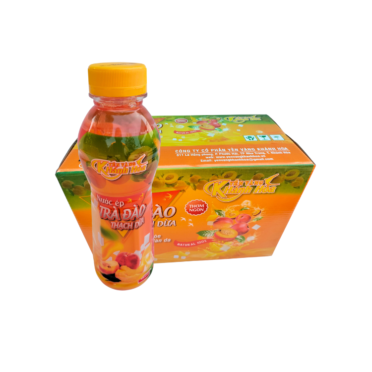 Hot Item Coconut Jelly Peach Tea Juice Flavored Beverage Vicas Packed In Box Vietnam Factory 1