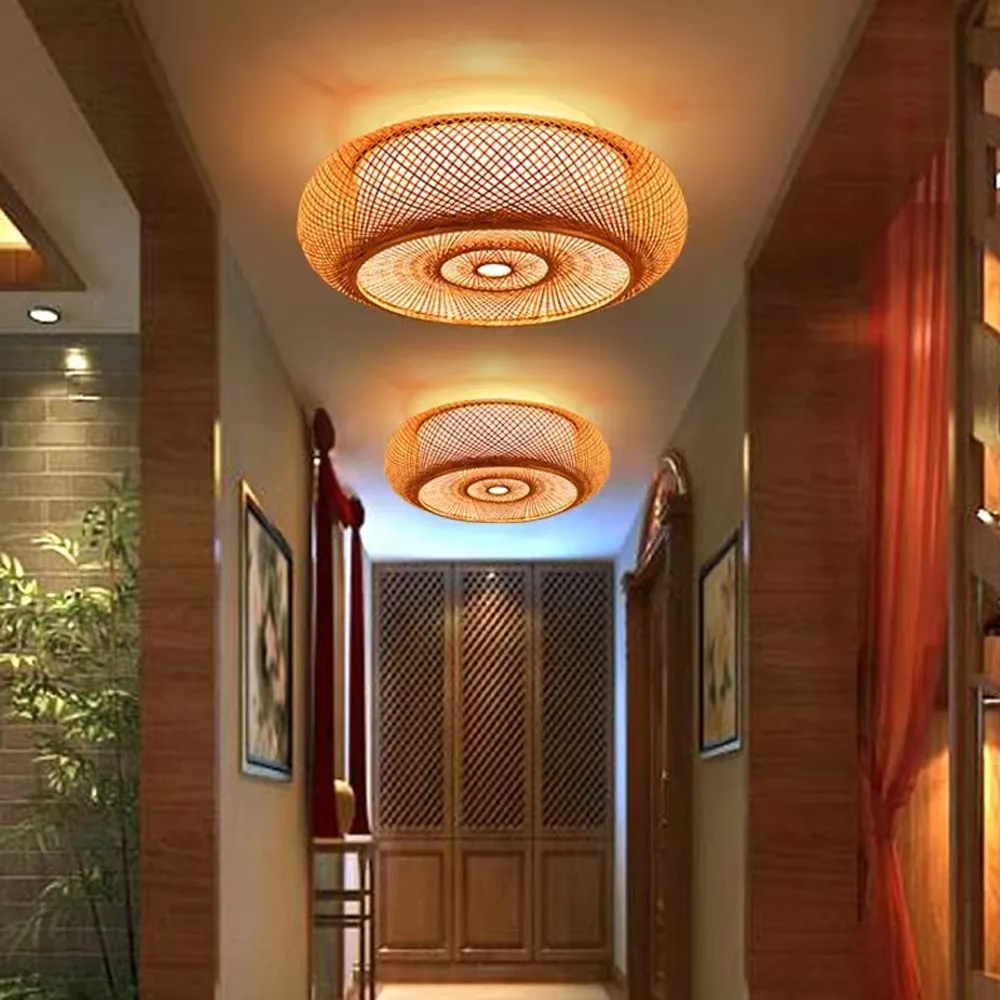 Bamboo Ceiling Light For Living Room, Lamps made from handmade materials, home decoration accessories, wholesale. 5
