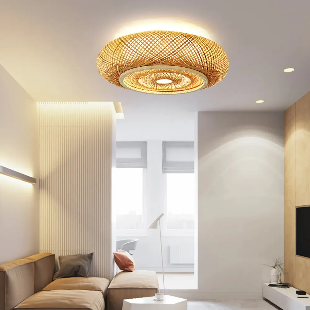 Bamboo Ceiling Light For Living Room, Lamps made from handmade materials, home decoration accessories, wholesale. 3