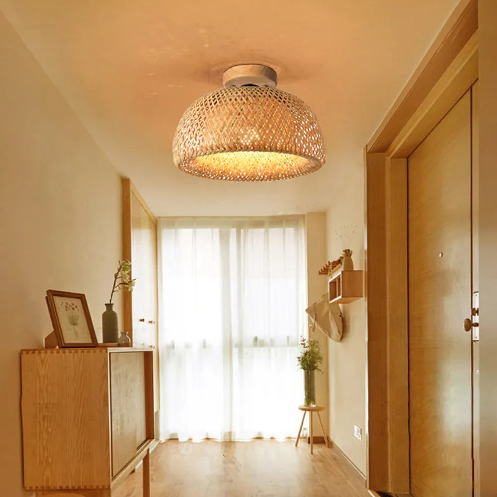 Bamboo Ceiling Light, Lamps made from handmade materials, home decoration accessories, wholesale. 4