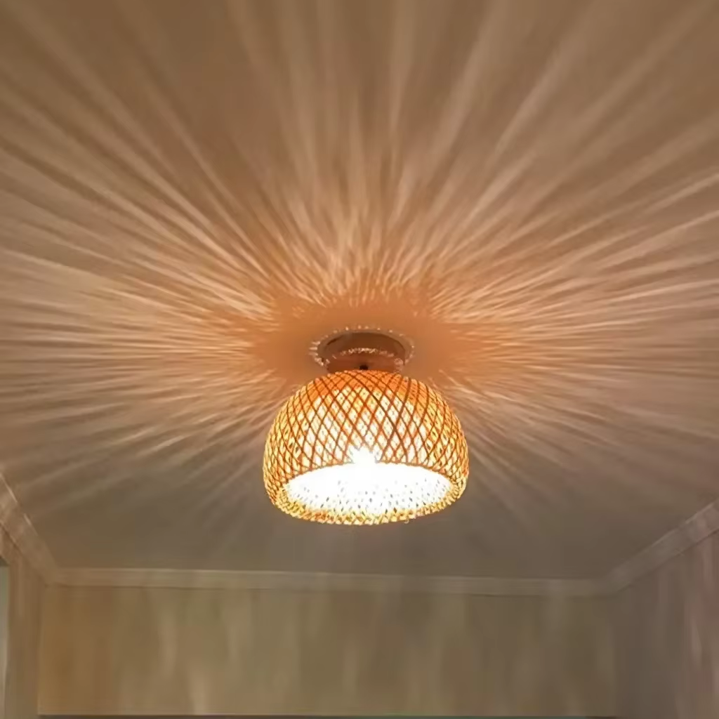 Bamboo Ceiling Light, Lamps made from handmade materials, home decoration accessories, wholesale. 5