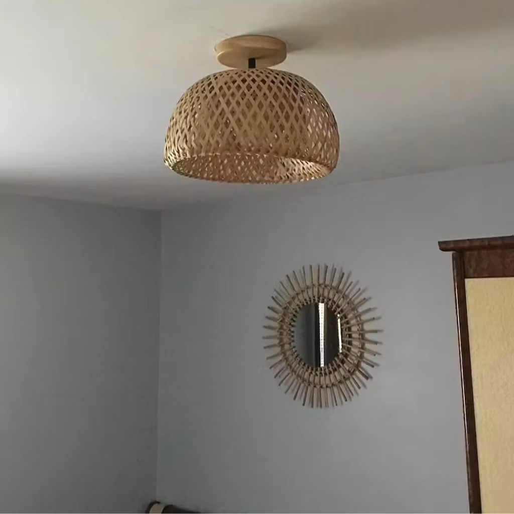 Bamboo Ceiling Light, Lamps made from handmade materials, home decoration accessories, wholesale. 3