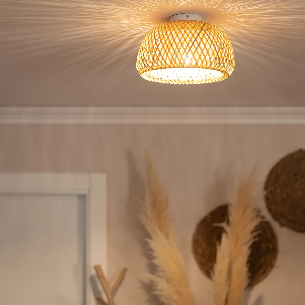 Bamboo Ceiling Light, Lamps made from handmade materials, home decoration accessories, wholesale. 6