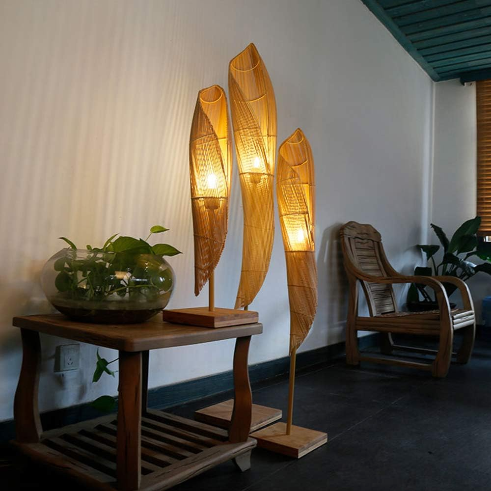 Bamboo Floor Lamp, Lamps made from handmade materials, home decoration accessories, wholesale. 5