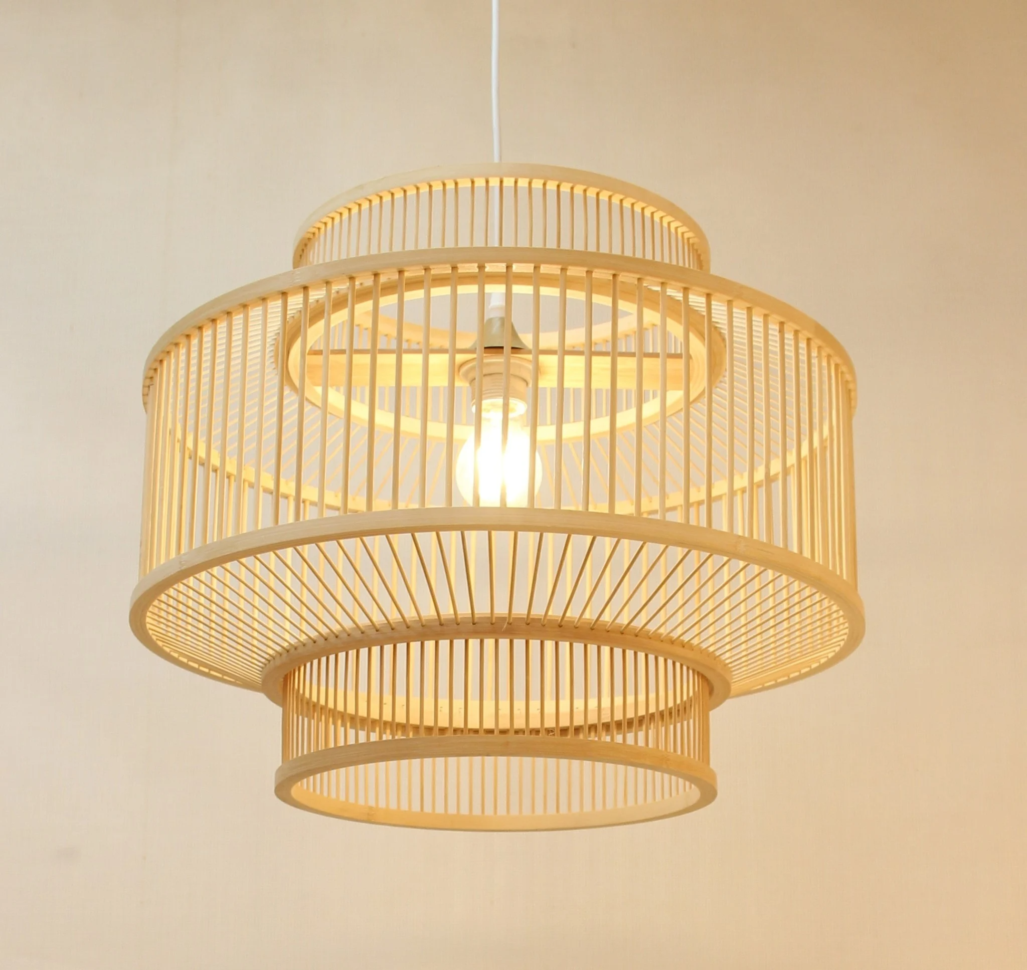 Bamboo Lampshade Pendant Light, Lamps made from handmade materials, home decoration accessories, wholesale. 3