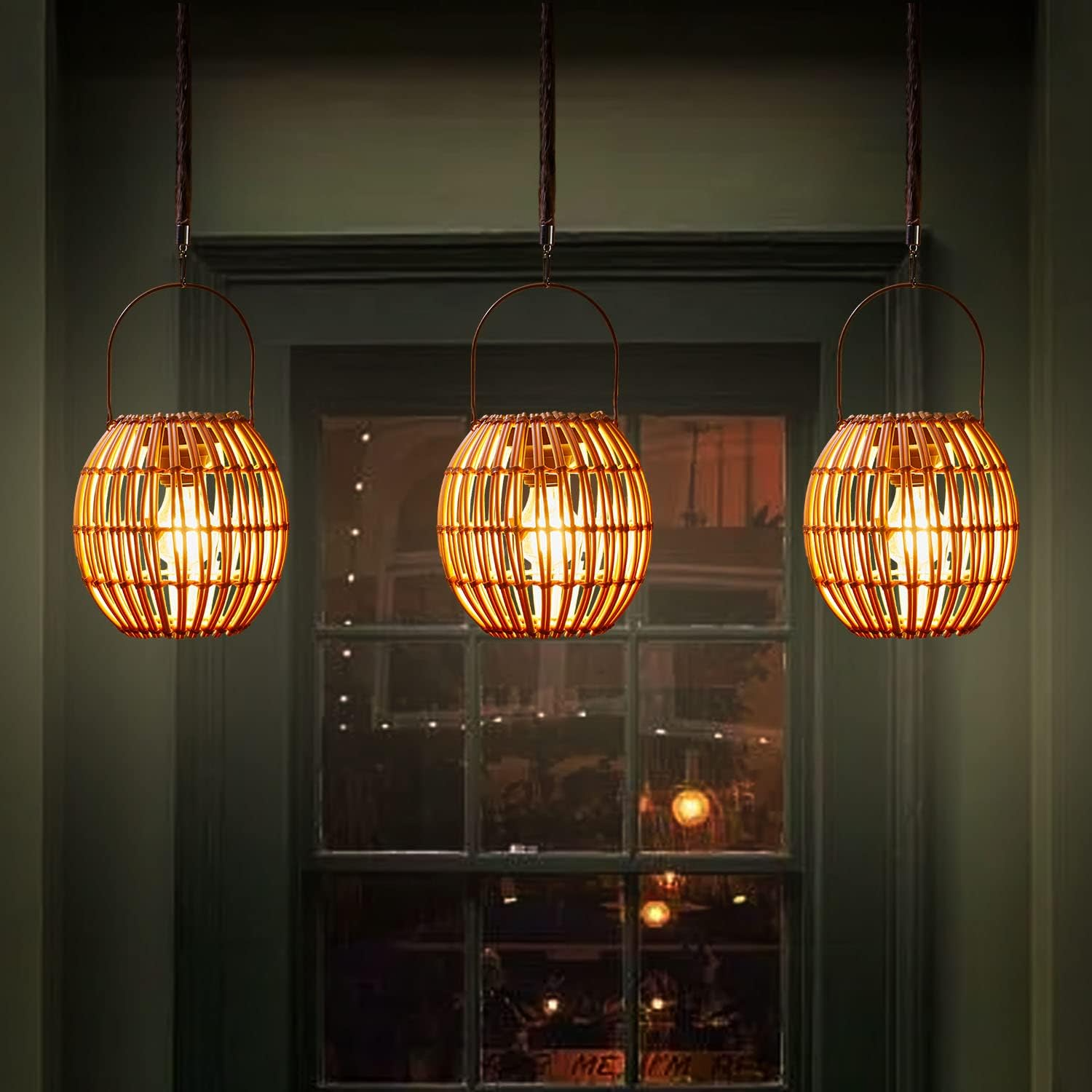 Bamboo lantern, Lamps made from handmade materials, home decoration accessories, wholesale. 4