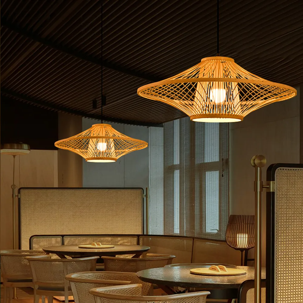 Bamboo Lantern Pendant Light, Lamps made from handmade materials, home decoration accessories, wholesale. 3