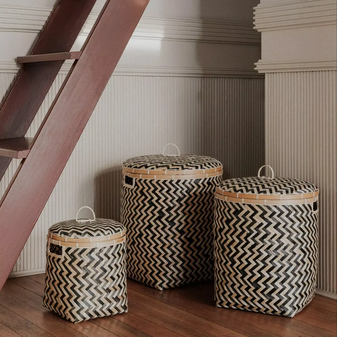 Bamboo laundry basket with handle, Multi-purpose storage basket home organization accessory highly aesthetic wholesale available 5