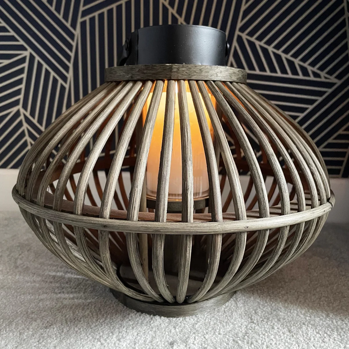 Bamboo Style Candle Lantern, Bamboo lantern, Handmade Bamboo Lamp, Eco-Friendly Home Decor, Wholesale. 3