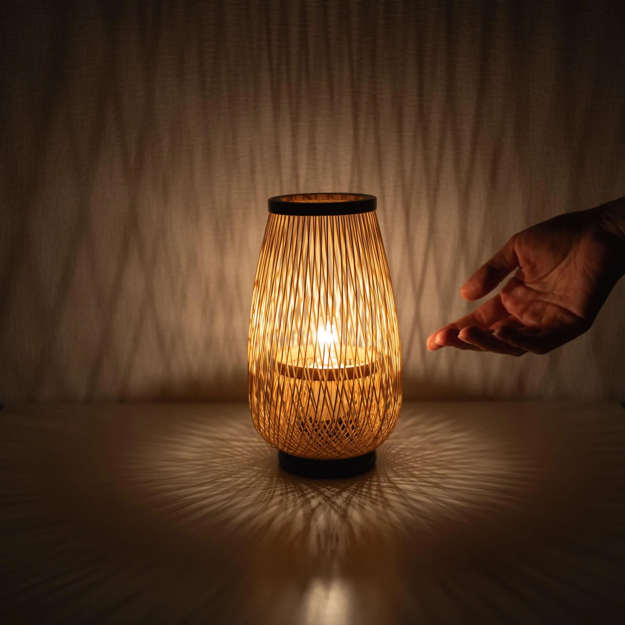 Bamboo Table Lamp Flower Bud, Lamps made from handmade materials, home decoration accessories, wholesale. 5