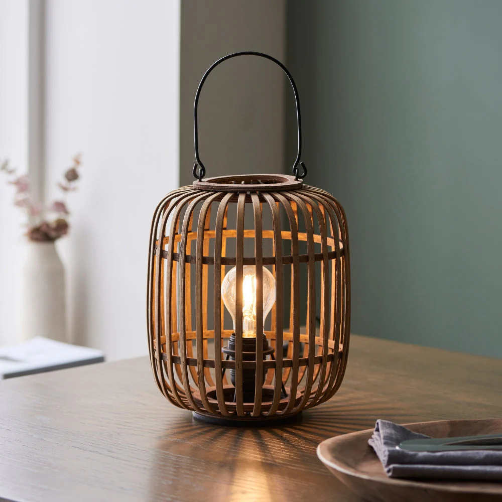 Bamboo table lamp with handle, Lamps made from handmade materials, home decoration accessories, wholesale. 3