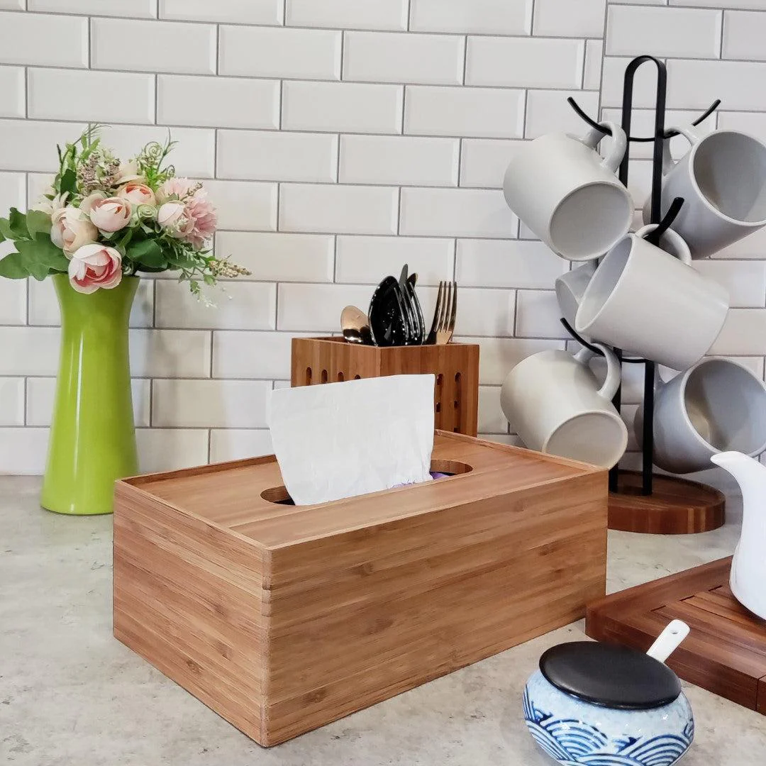 Bamboo Tissue Box, Household items made from bamboo laminated, safe for health and aesthetically pleasing, wholesale. 5