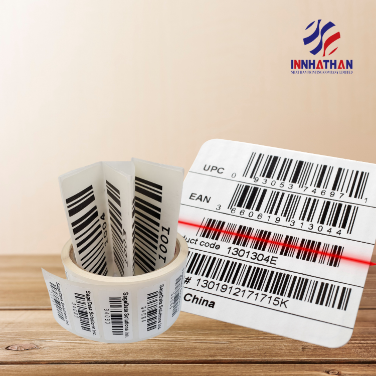 Barcode Labels Custom Adhesive Label Sticker Good Quality Permanent Adhesive Packaging Labels Custom Packing Manufacturer 2