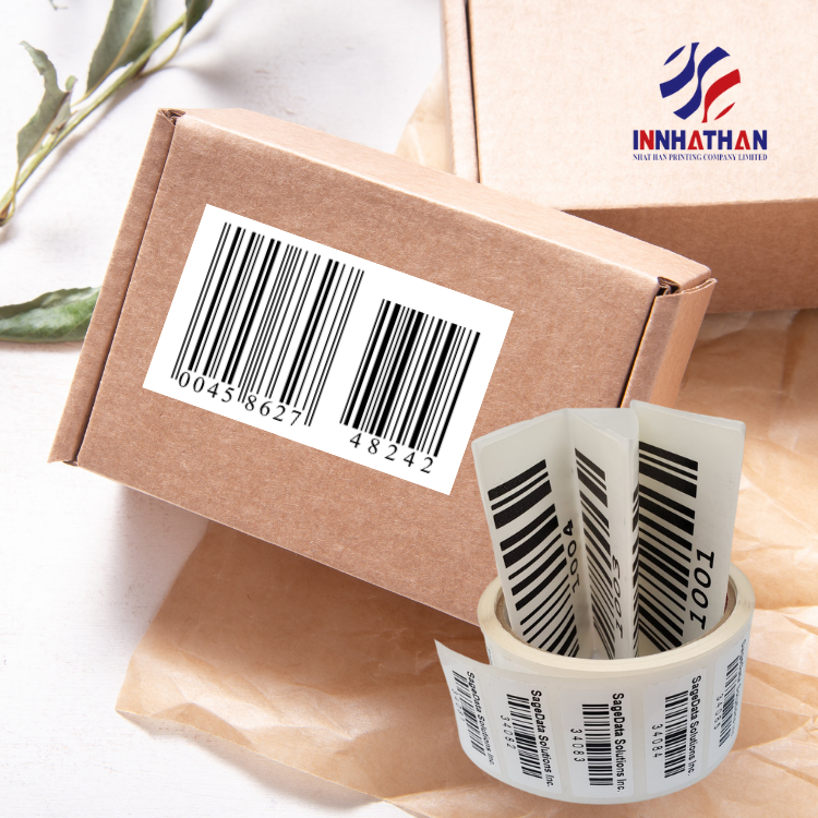 Barcode Labels Custom Adhesive Label Sticker Good Quality Permanent Adhesive Packaging Labels Custom Packing Manufacturer 3