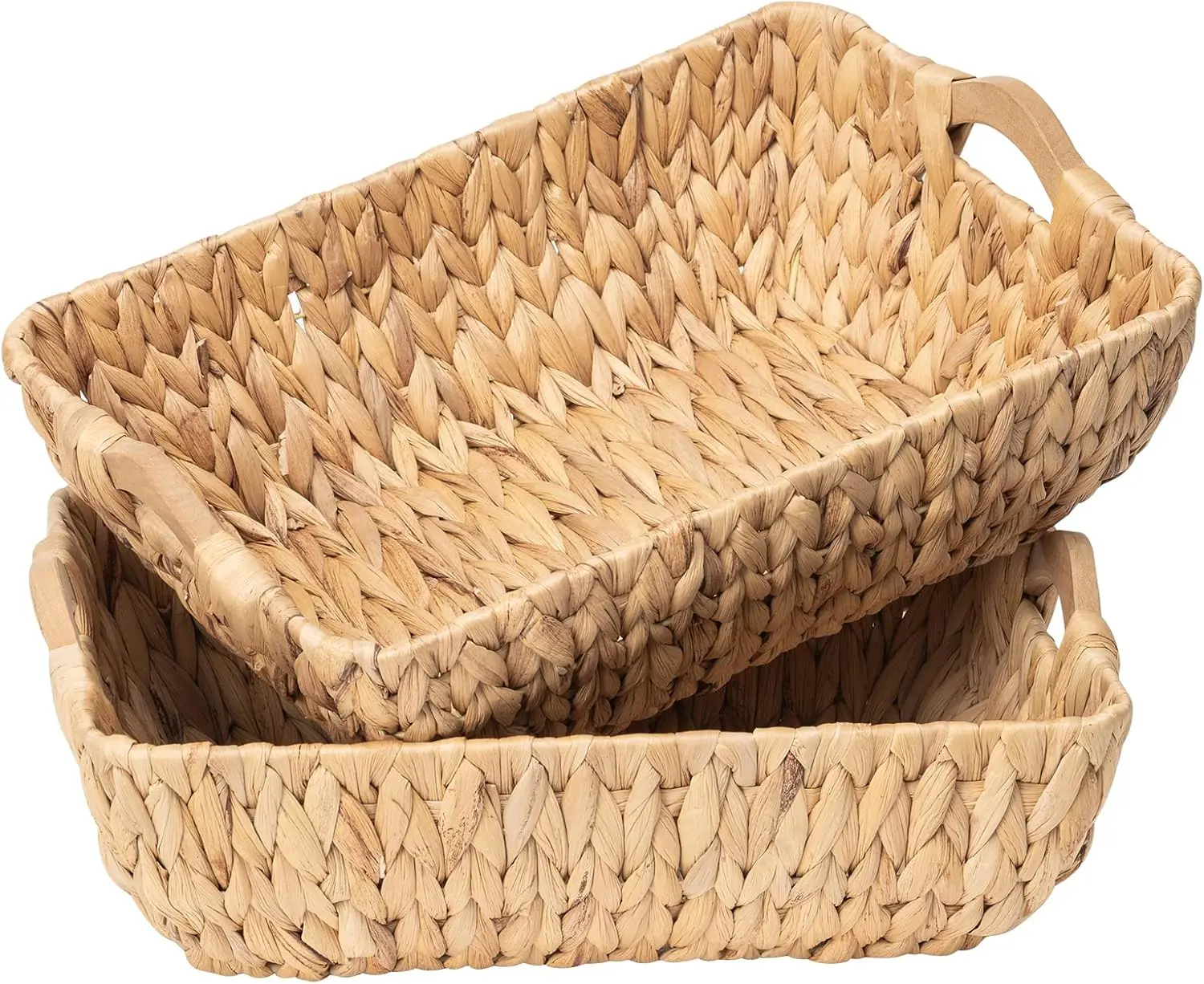 Basket with wooden handle, Storage basket, home organization accessory highly aesthetic, wholesale available. 1