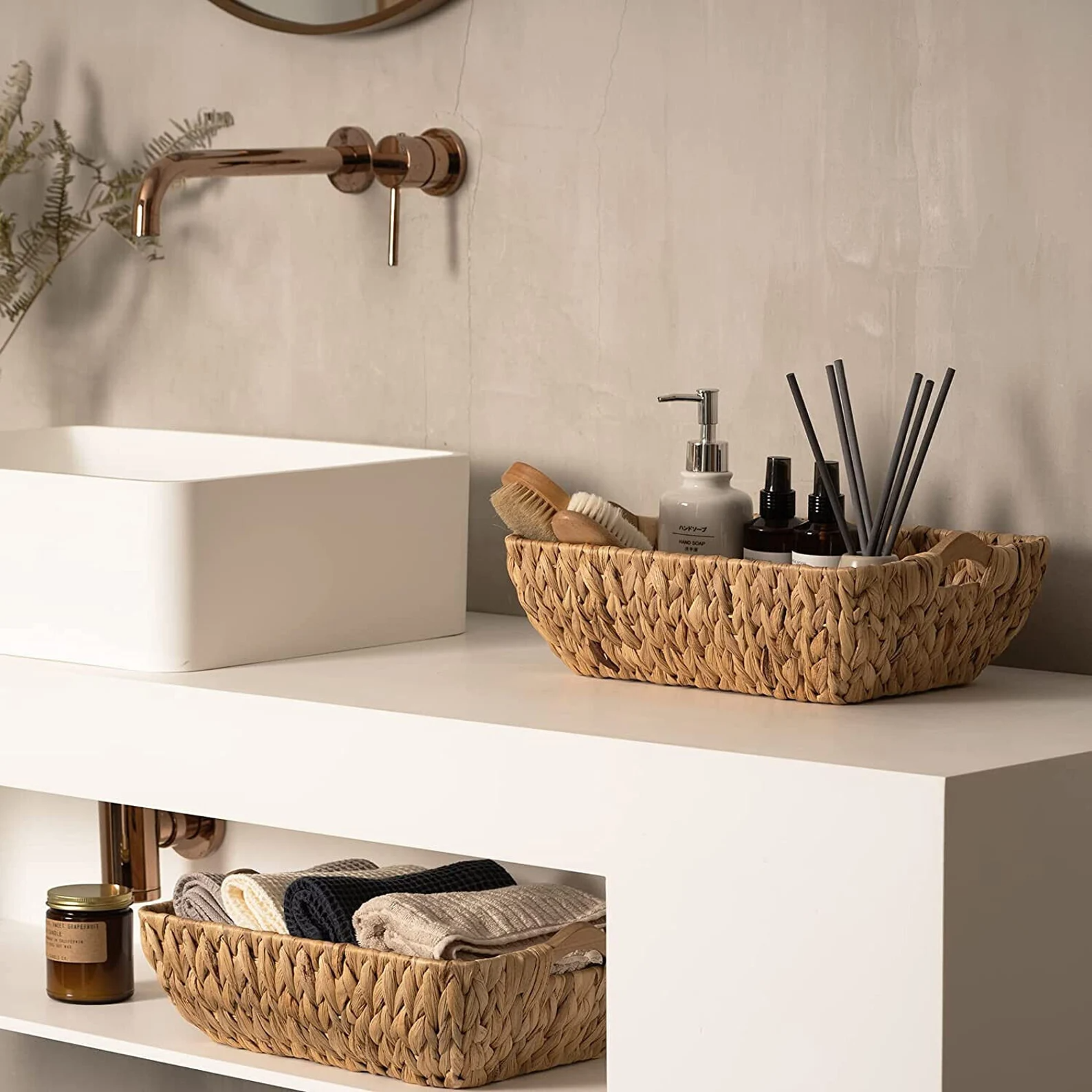 Basket with wooden handle, Storage basket, home organization accessory highly aesthetic, wholesale available. 5