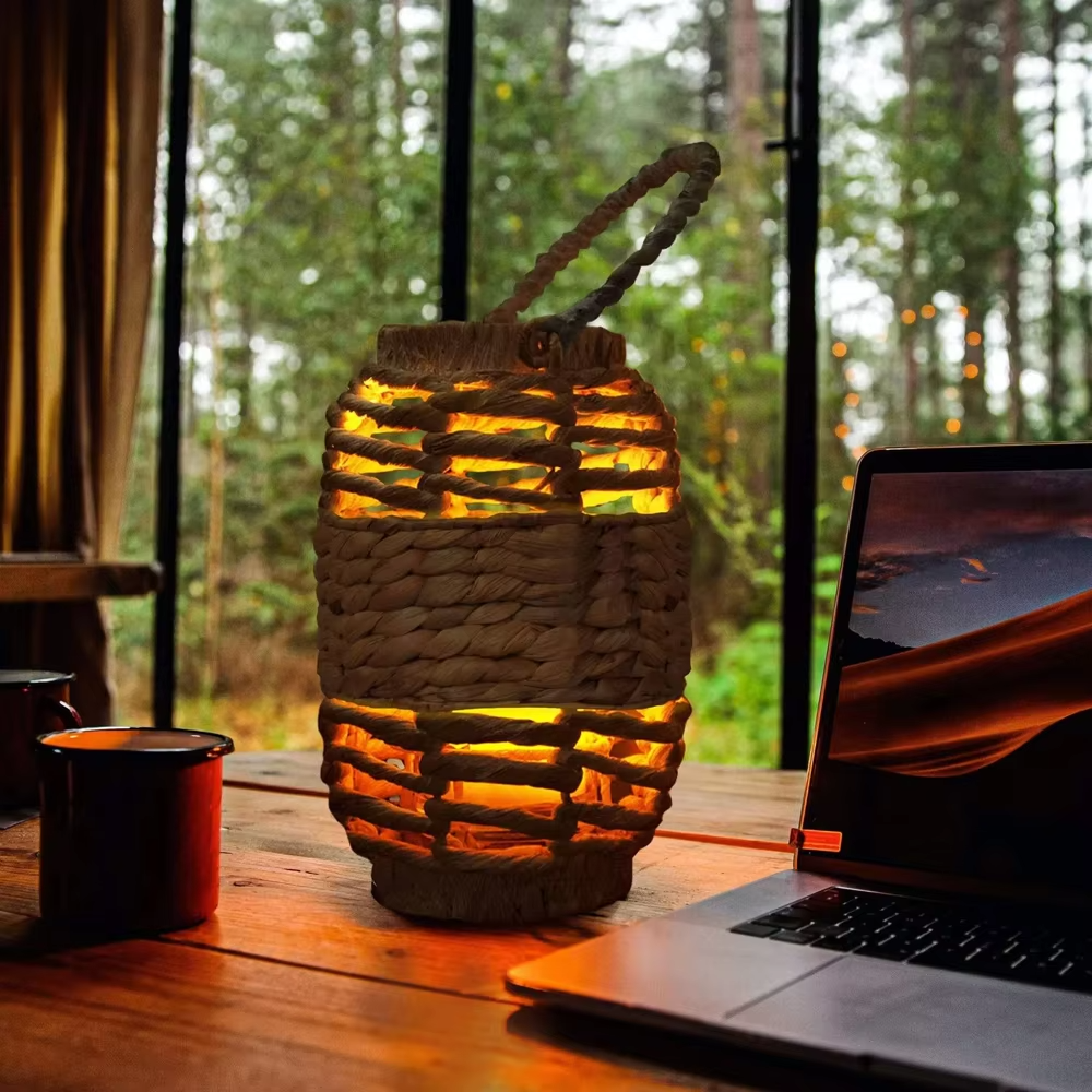 Beautifully designed hyacinth candle lantern with handle, Craft Lamps, Home Decor, Eco Friendly Home Decor, Wholesale. 5
