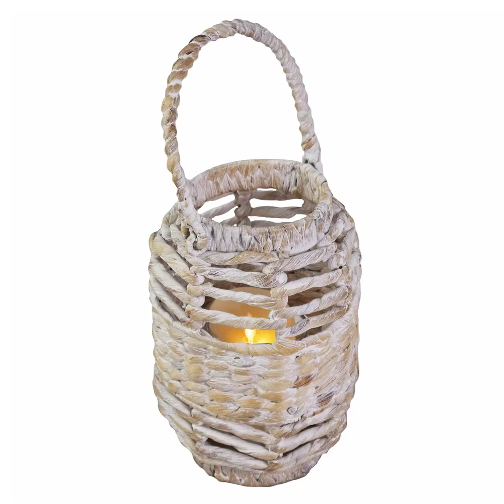 Beautifully designed hyacinth candle lantern with handle, Craft Lamps, Home Decor, Eco Friendly Home Decor, Wholesale. 2