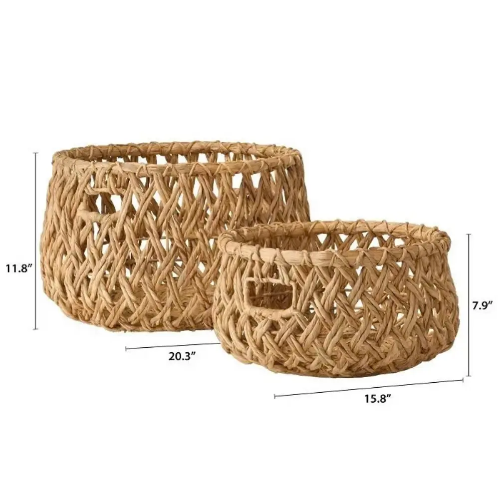 Best-Selling Bohemian Water Hyacinth Storage Baskets Stylish Natural Decor and Functional Storage Solution for Any Room 2