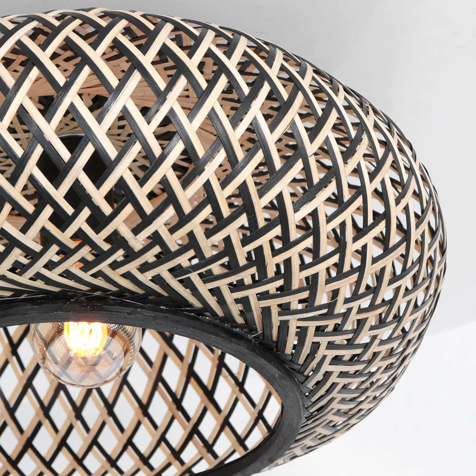 Black Bamboo Ceiling Lamp, Lamps made from handmade materials, home decoration accessories, wholesale. 2