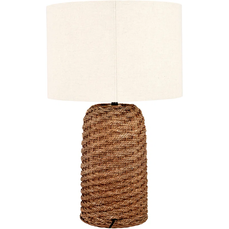 Brown Woven Seagrass Table Lamp, Lamps made from handmade materials, home decoration accessories, wholesale. 1